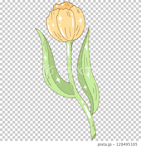 Hand painted watercolor flowers and leaves 128495105