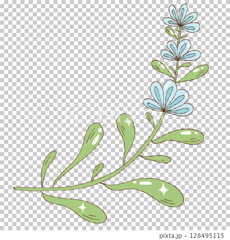 Hand painted watercolor flowers and leaves 128495115