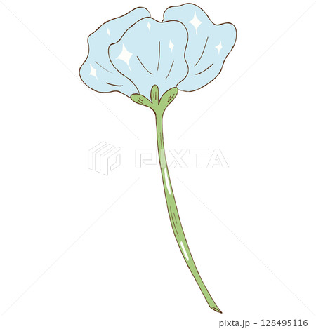 Hand painted watercolor flowers and leaves 128495116