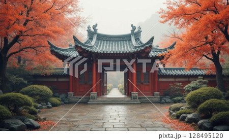 中華風の背景 128495120