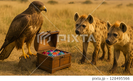 タカの宝!?ハイエナに見せたら“タカ”られたハイな一日 128495566