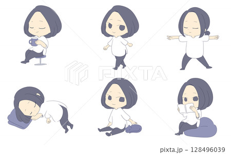 日常を楽しむ女性セット 128496039