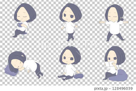 日常を楽しむ女性セット 128496039