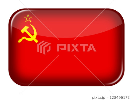 USSR web icon rectangle button with clipping path USSR web icon rectangle button with clipping path 128496172