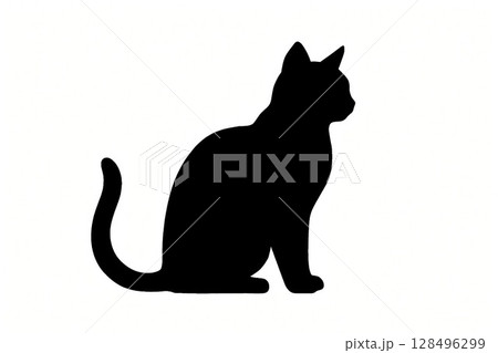 猫のシルエッ猫 128496299