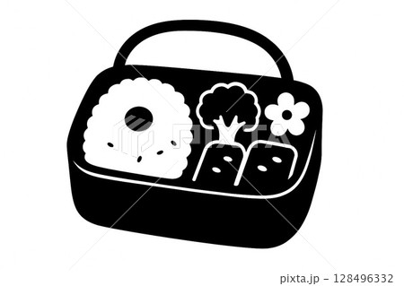 かわいいシルエットのお弁当 128496332