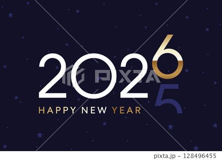 2026 loading greeting card, gold New Year countdown poster 128496455