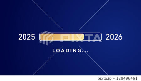 2026 loading bar, gold New Year countdown progress bar 128496461