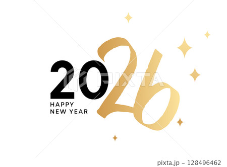 2026 gold number, happy New Year card, vector logo isolated 2026 gold number, happy New Year card, vector logo isolated 128496462