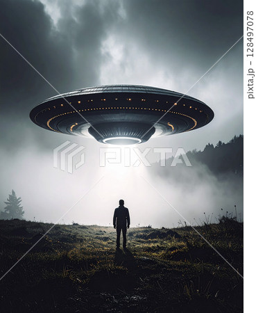 UFOにアブダクションされる人間 128497078