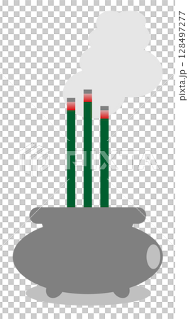 法事などで先祖の供養に線香を焚いて祈りを捧げるイラスト 法事などで先祖の供養に線香を焚いて祈りを捧げるイラスト 128497277