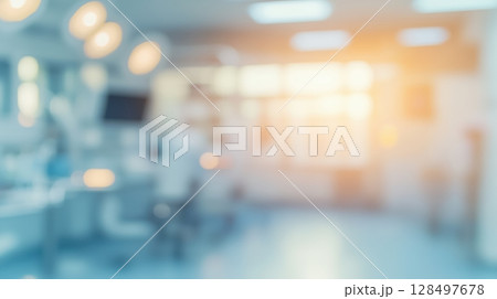 Vibrant paint palette with brushes and drawings amidst cheerful childrens activities 128497678