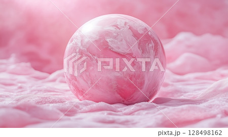 Exploring a candy planet in a colorful universe filled with delicious textures and whimsical light effects 128498162