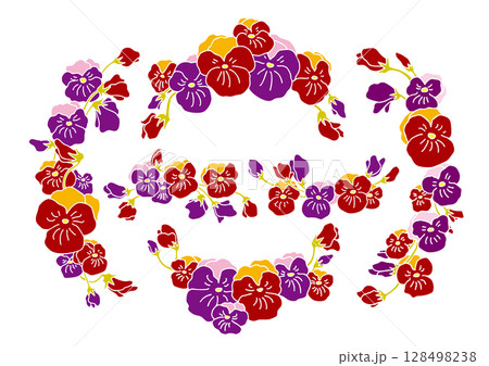 パンジー　飾りフレームセット 128498238