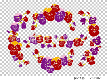 パンジー　飾りフレームセット 128498238