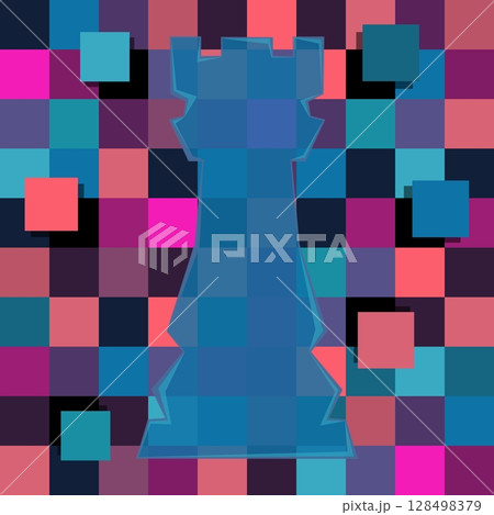 Colorful chess board. Chess board background. Chess board illustration. 128498379