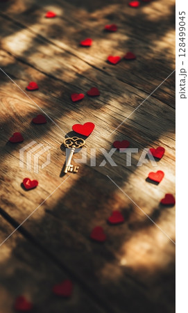 Heartfelt latte art on cozy mugs create warm moments in a rustic cafe setting Heartfelt latte art on cozy mugs create warm moments in a rustic cafe setting 128499045