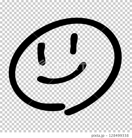 手描きのニコちゃんマーク  128499338