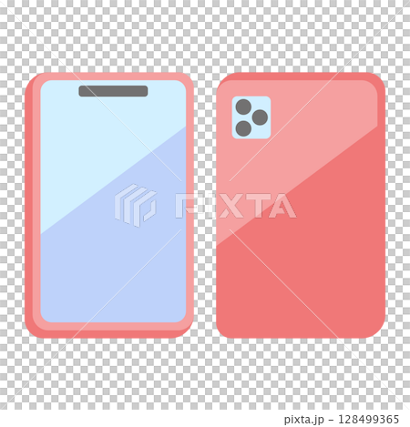 Smartphone front and back illustration Smartphone front and back illustration 128499365