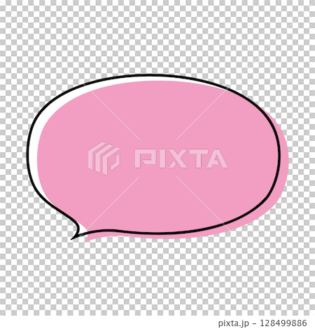 Simple speech bubble illustration, horizontal, oval 128499886