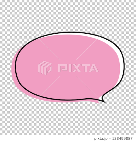 Simple speech bubble illustration, horizontal, oval Simple speech bubble illustration, horizontal, oval 128499887