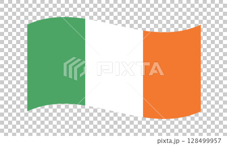 Detailed Illustration of Waving Ireland National Flag Detailed Illustration of Waving Ireland National Flag 128499957