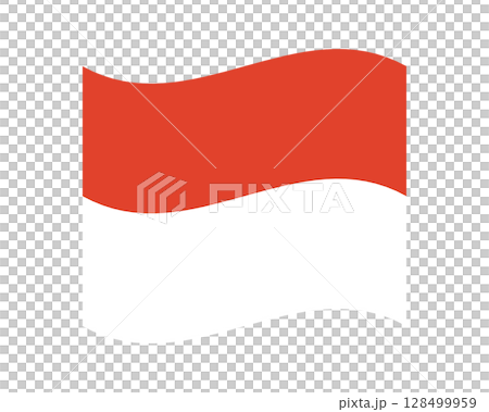 Creative Artwork of Waving Indonesia National Flag 128499959