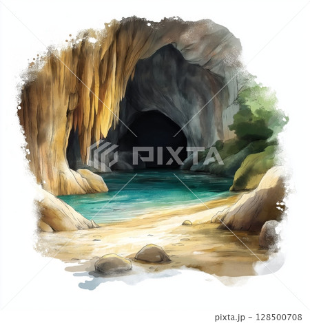 Mammoth Cave National Park. Mammoth Cave National Park hand drawn watercolor illustration 128500708