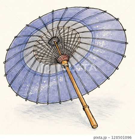 傘　手描き風　Generative AI 128501096