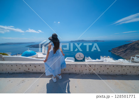 ギリシャのサントリーニ島の美しい風景 ギリシャのサントリーニ島の美しい風景 128501771