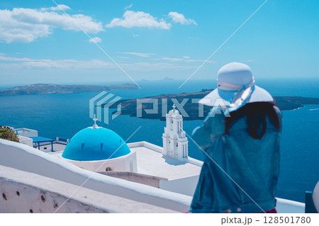 ギリシャのサントリーニ島の美しい風景 ギリシャのサントリーニ島の美しい風景 128501780