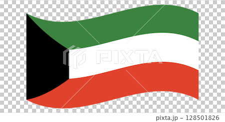 Artwork of Waving Kuwait National Flag Artwork of Waving Kuwait National Flag 128501826
