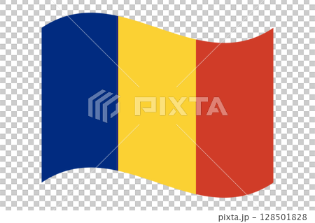 Waving National Flag of Romania Illustration Waving National Flag of Romania Illustration 128501828