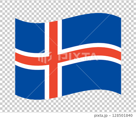 Illustration of Waving Iceland National Flag Illustration of Waving Iceland National Flag 128501840