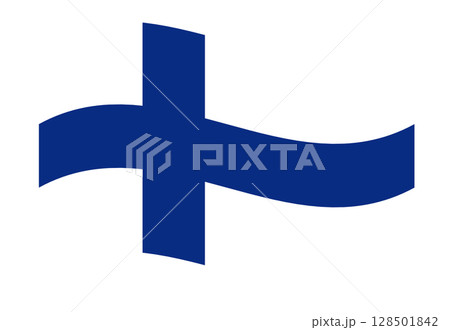 Illustration of Waving Finland National Flag 128501842