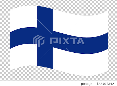 Illustration of Waving Finland National Flag 128501842