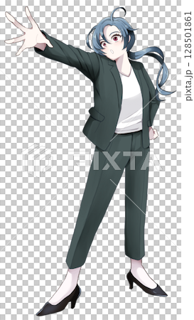 穿西裝的女人，全身，驚訝 128501861