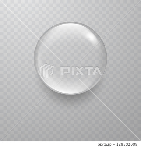 Single transparent water drop with realistic shine effect Single transparent water drop with realistic shine effect 128502009