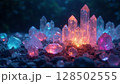夜に淡く光る魔法の鉱石 128502555