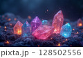 夜に淡く光る魔法の鉱石 128502556