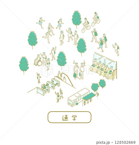 通学／先生のためのイラスト 128502669