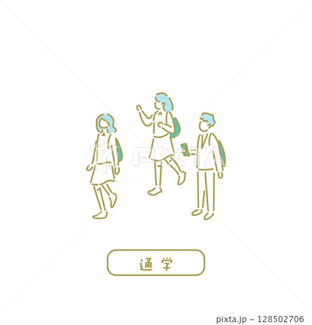通学/先生のためのイラスト 通学/先生のためのイラスト 128502706