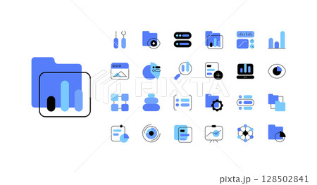 Data tech and development. Set of icons,flat design icon vector illustration Data tech and development. Set of icons,flat design icon vector illustration 128502841