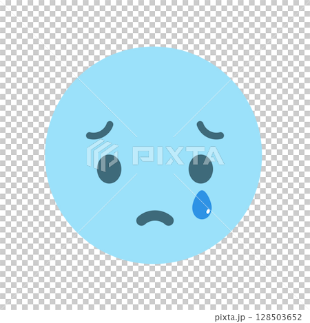 Sad face emoji crying with tears - Icon/illustration image of trouble, worry, trouble, etc. Sad face emoji crying with tears - Icon/illustration image of trouble, worry, trouble, etc. 128503652