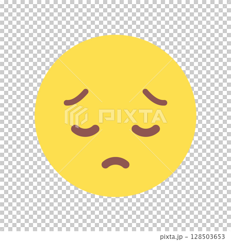 悲傷、沮喪表情符號 - 帶有失望或沮喪表情的負面情緒圖像 128503653