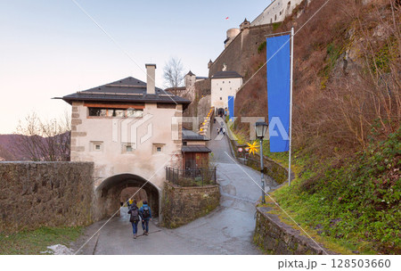 Path to Hohensalzburg Fortress, Salzburg, Austria Path to Hohensalzburg Fortress, Salzburg, Austria 128503660
