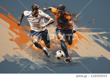 Football soccer kicking motion, A minimal illustration of dynamic sport 128505055