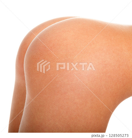 Beautiful female buttocks isolated on white background Beautiful female buttocks isolated on white background 128505273