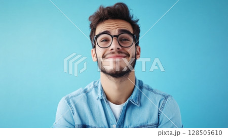 happy young man smiling portrait 128505610