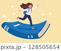 schoolgirl flies standing on a book 128505654